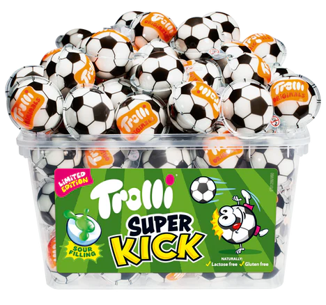 Trolli Super Kick Sour Filled Balls 20g × 60 Tub