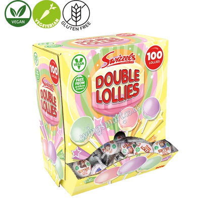 Swizzels Double Lollies 8g (Box of 100 Lollipops)