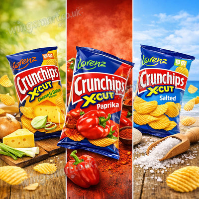 Lorenz X-Cut Crunchips 75g Assorted Flavours Salted, Paprika & Cheese & Onion (pack of 12)