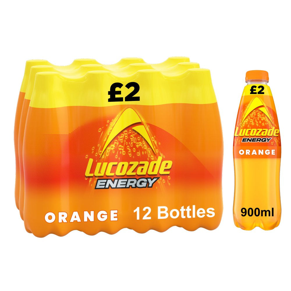 Lucozade Energy Drink Orange 900ml (6 & 12 Bottles)