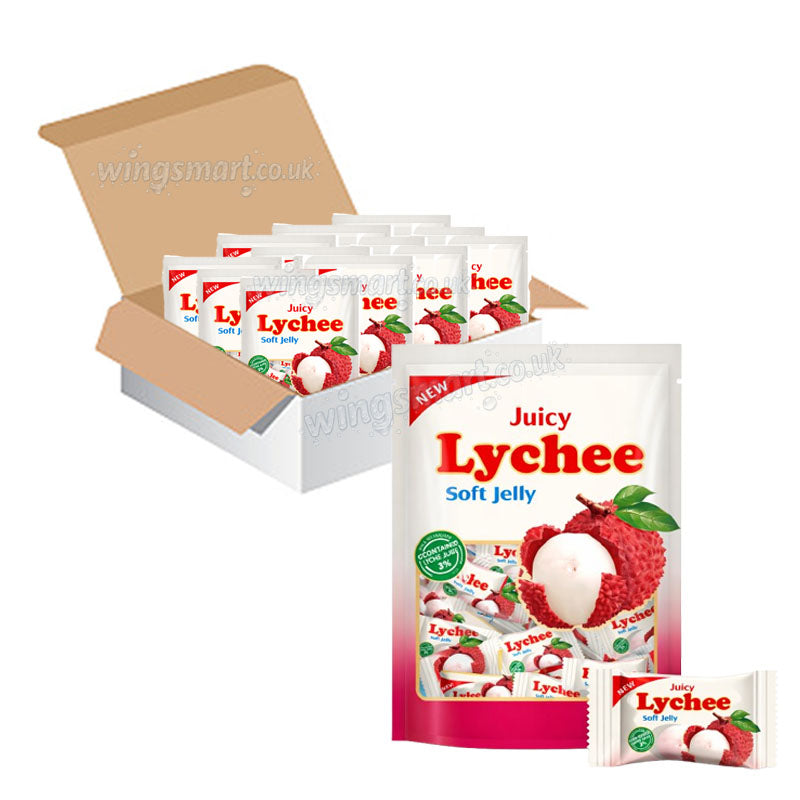 Lucky Dip Exotic Soft Gummies 100g – Mango, Lychee, Peach, Mangosteen, Grape & Pineapple (12 Packs)