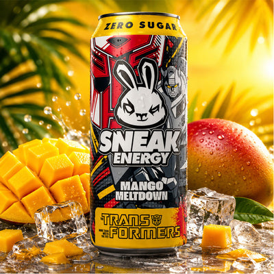 Sneak Transformers Mango Meltdown Energy Drink 330ml x 12 Cans Sugar Free Energy Drink