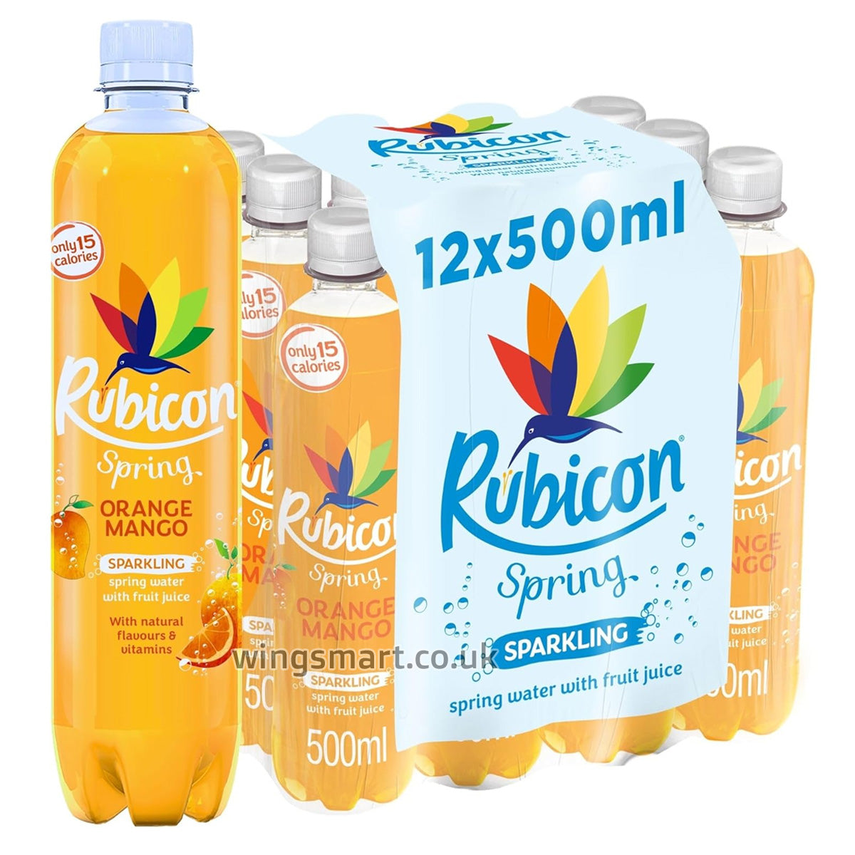 Rubicon Spring Orange Mango Sparkling Spring Water with Fruit Juice 12 x 500ml