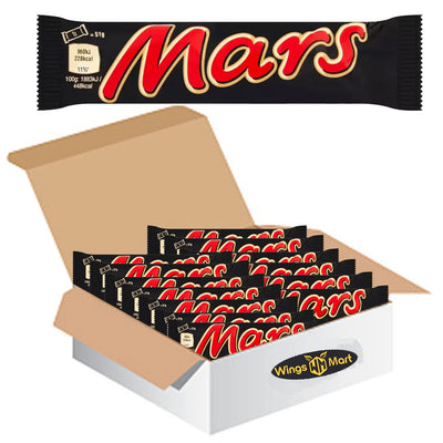 Mars, Caramel, Nougat & Milk Chocolate Snack Bar 51g (Box of 24)