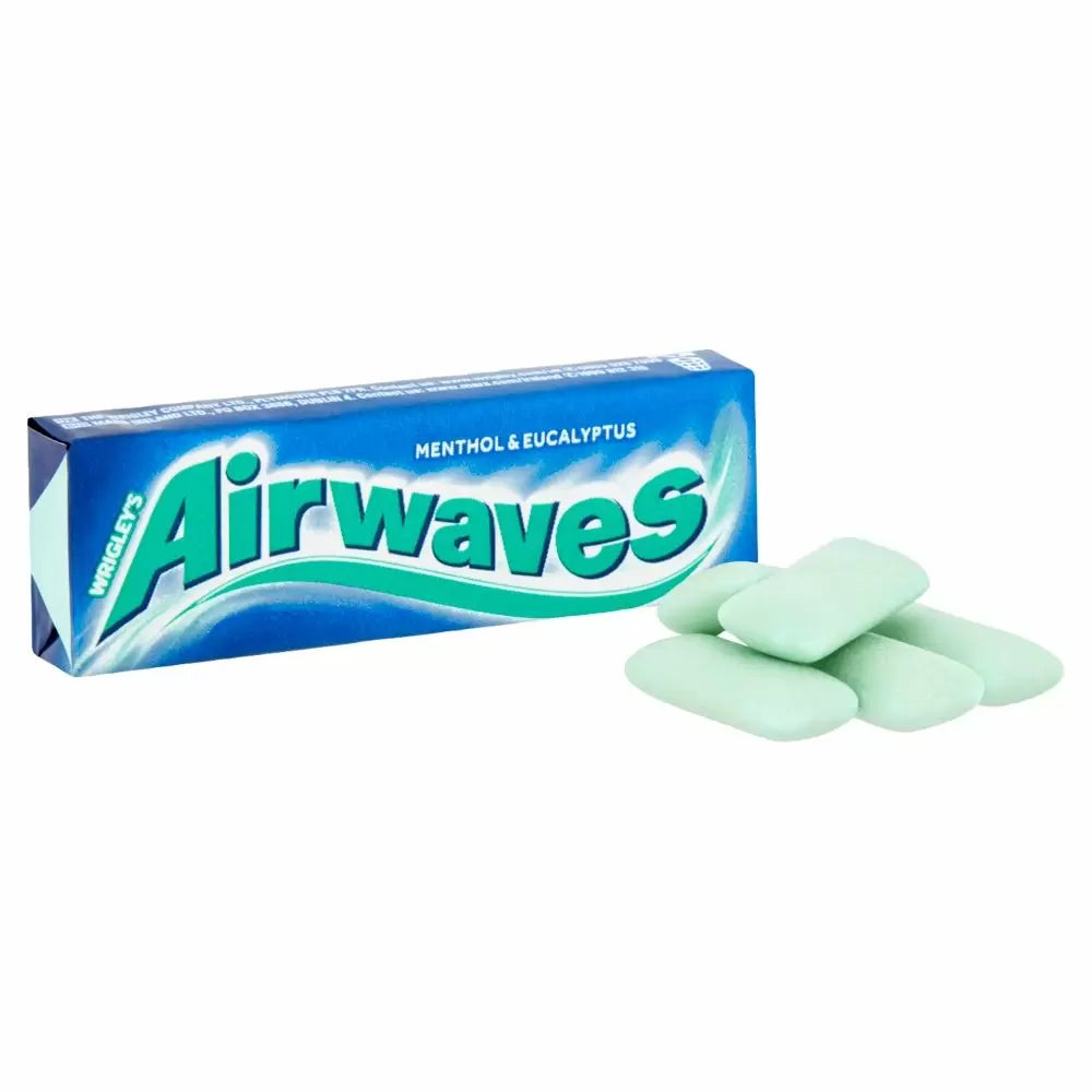 Wrigley's Airwaves Menthol & Eucalyptus Sugar Free Chewing Gum 14g (Box of 30) - WingsMart