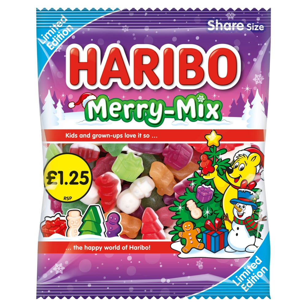 Haribo Limited Edition Merry Mix Bag 140g PMP (Box of 12)