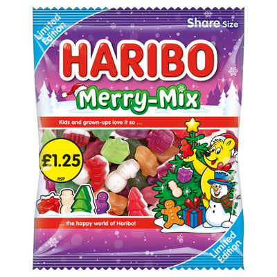 Haribo Limited Edition Merry Mix Bag 140g PMP (Box of 12)