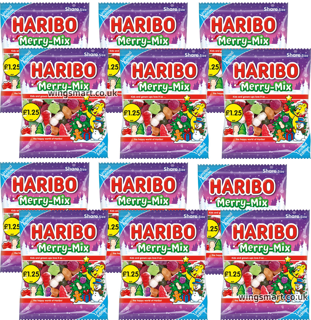 Haribo Limited Edition Merry Mix Bag 140g PMP (Box of 12)