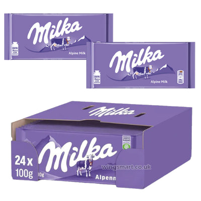 Milka Alpine Milk Chocolate Bar 100g (Box of 24)