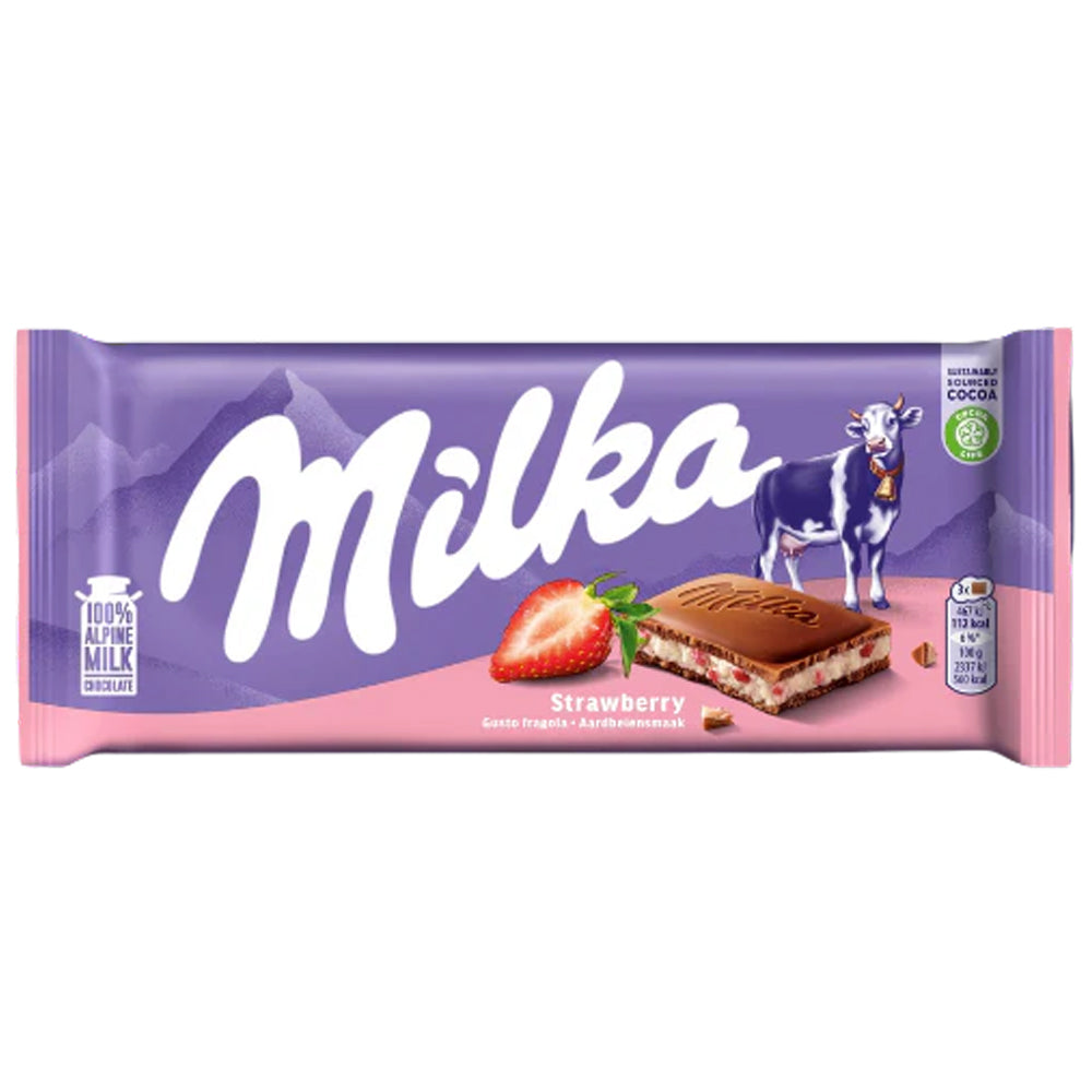 Milka Strawberry chocolate Bar 100g (Box of 22)