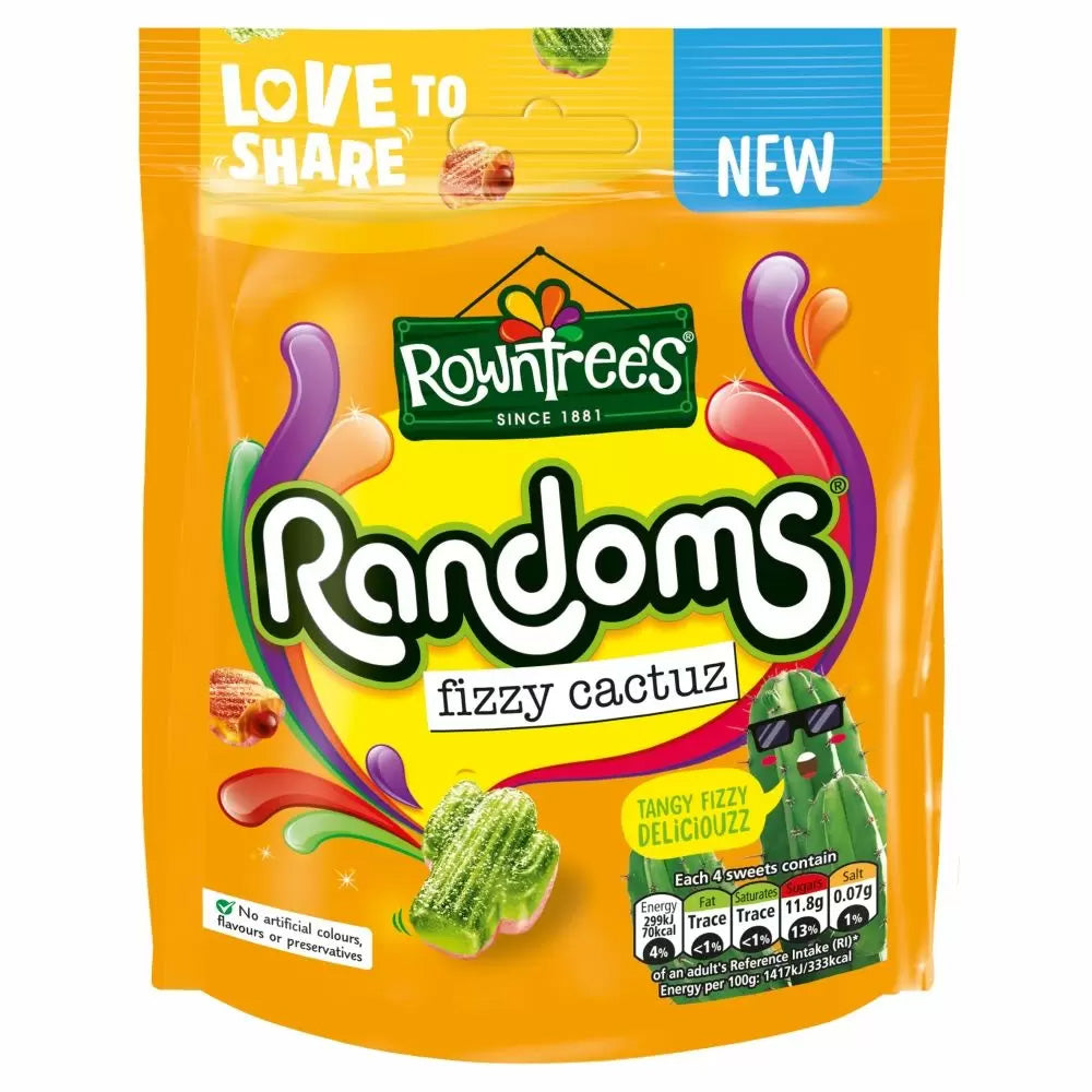 Rowntree's Randoms Fizzy Cactuz Sweets Pouch 130g (Box Of 10)