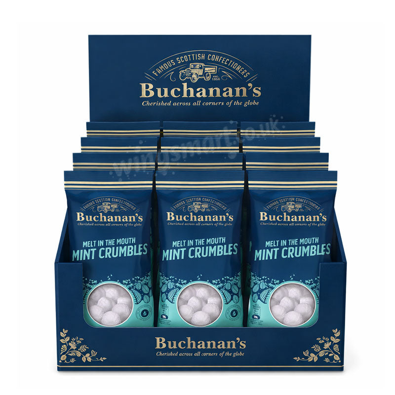 Buchanans Melt in the Mouth Mint Crumbles 140g Peppermint Candy Bags (6 & 12 Packs)