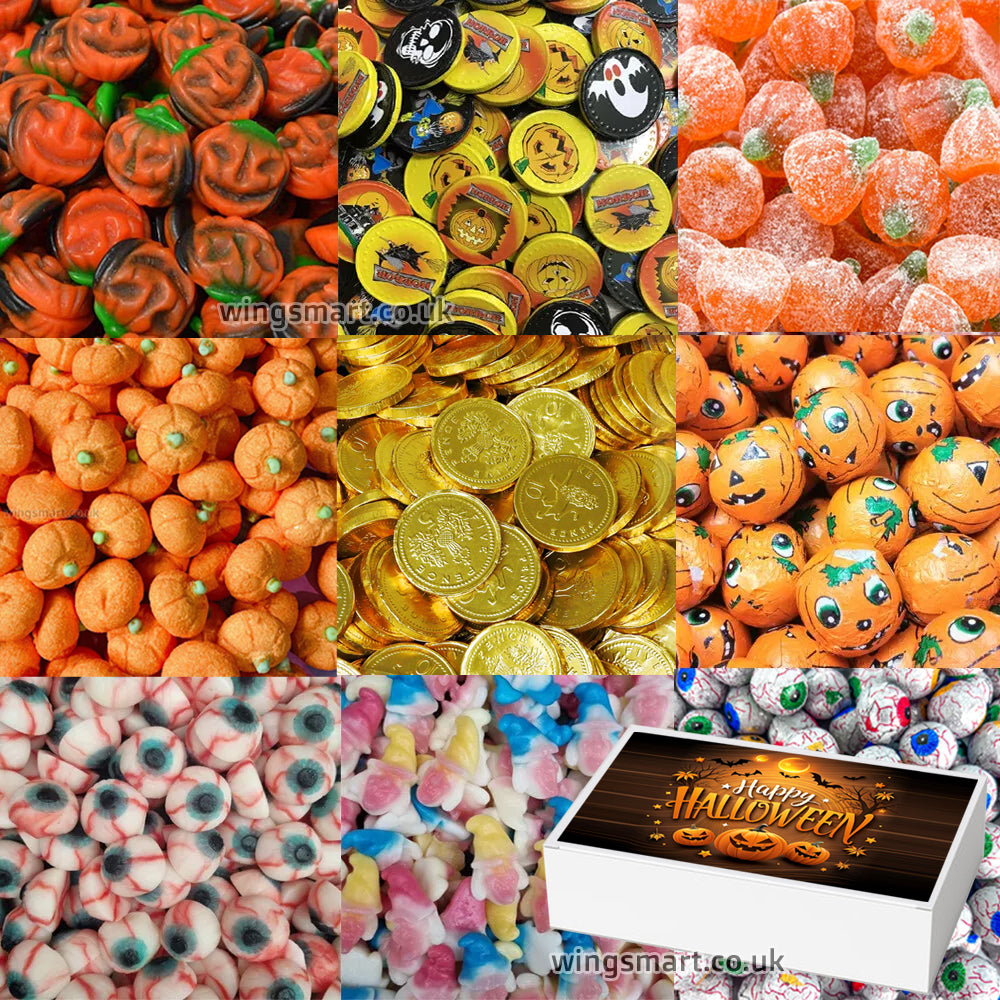 Mixed Spooky Halloween Candy: Vegan Gummy Pumpkins, Chocolate Eyeballs, and More (0.5kg - 10kg)