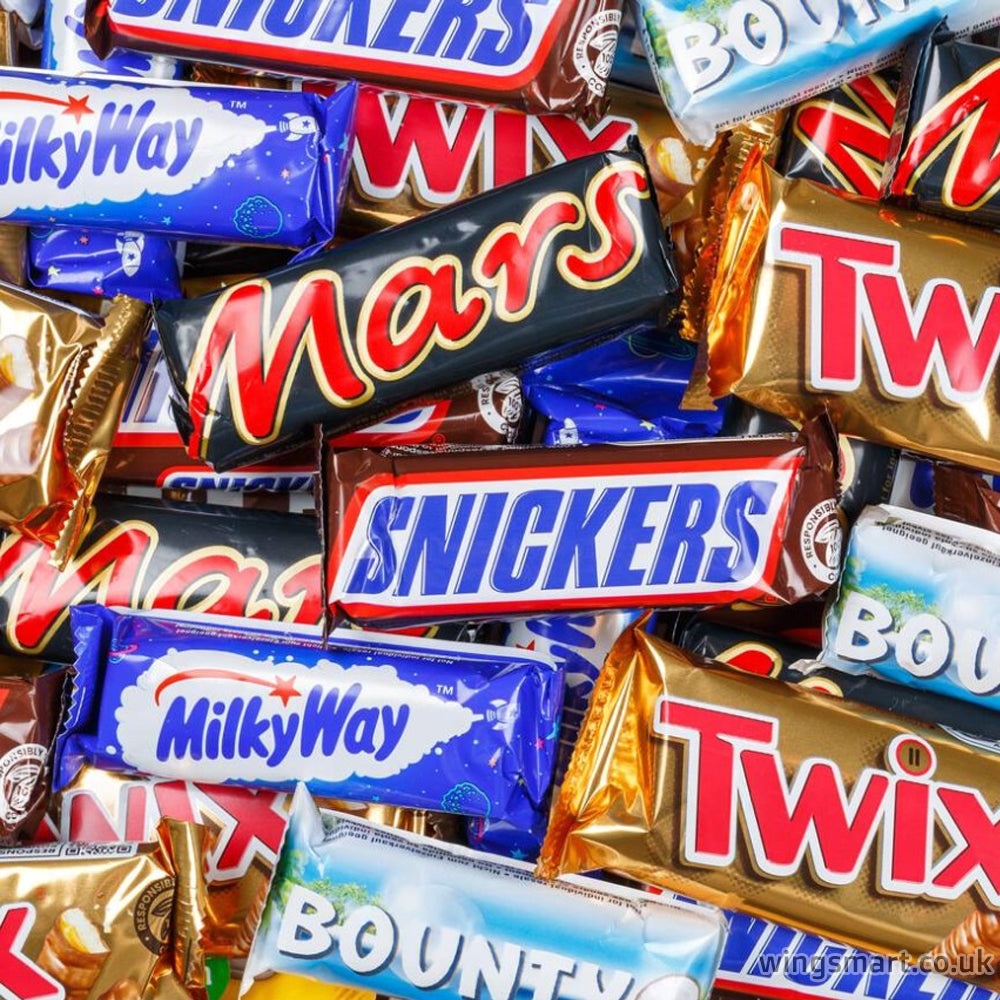 Assorted Mini Snickers Mars, Snickers, Twix & Bounty Assorted Fun Size Mixed Mini Chocolate B ...