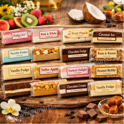 Candy Co Traditional Sweet Treat Bars– Nougat, Fudge, Coconut Ice, Peanut Brittle & Classic British Confectionery Range