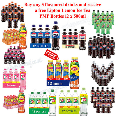 Summer Drinks Offer –Buy 5 Flavoured Drinks (7UP, Lipton, Pepsi, Mountain Dew 500ml Bottles)& Get FREE Lipton Lemon Ice Tea PMP 500ml
