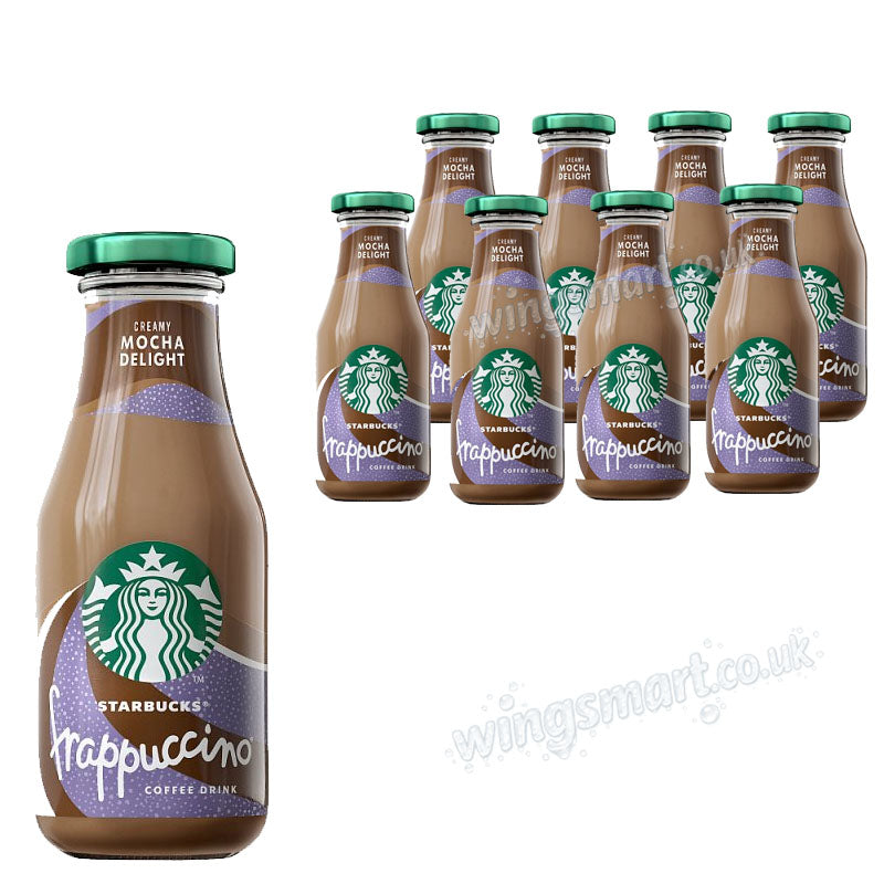 Starbucks Frappuccino 250ml – Caramel, Vanilla, Coffee, Mocha & Brownie (Box of 8 bottles)