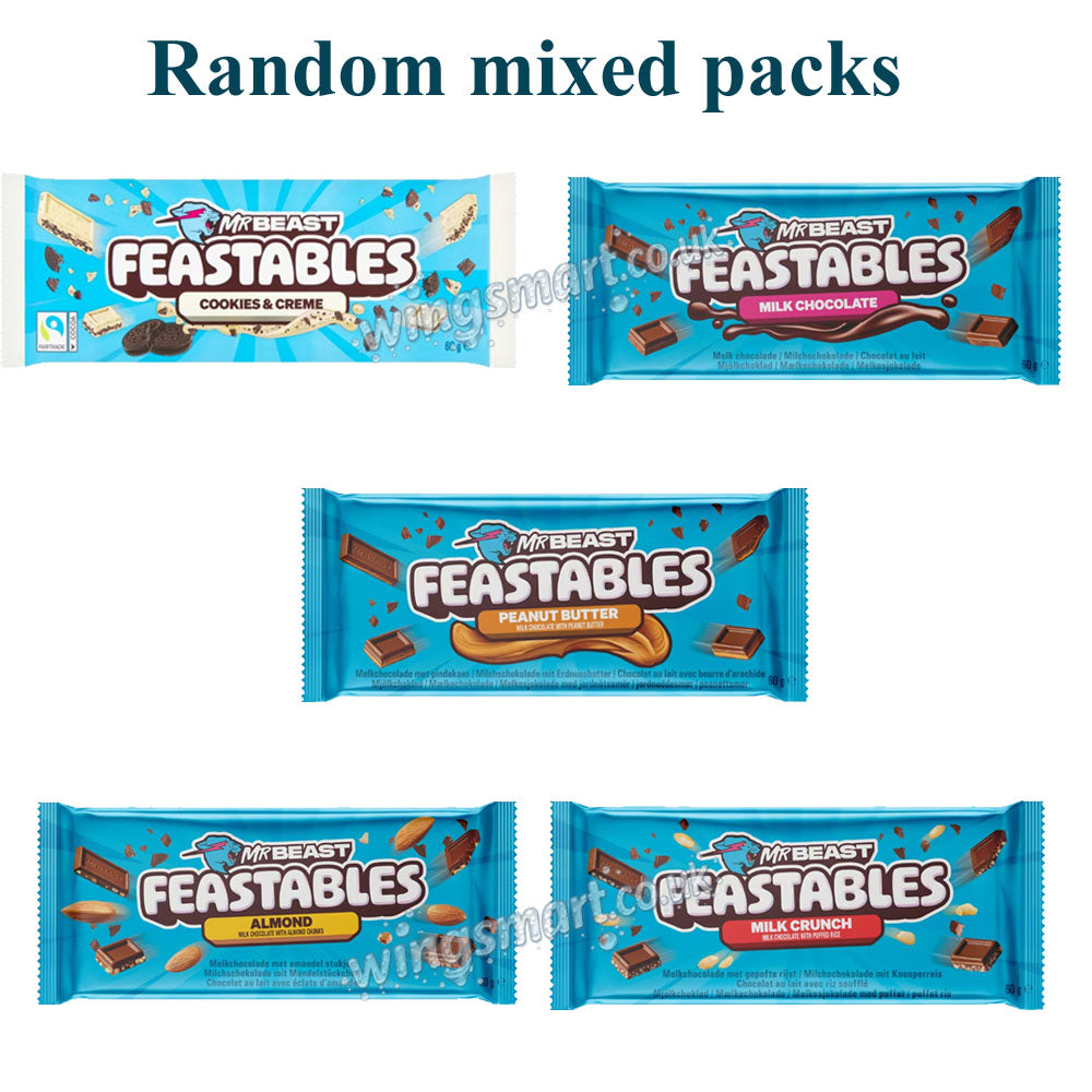 Feastables MrBeast Milk Chocolate Bars - Variety of Flavours 60g