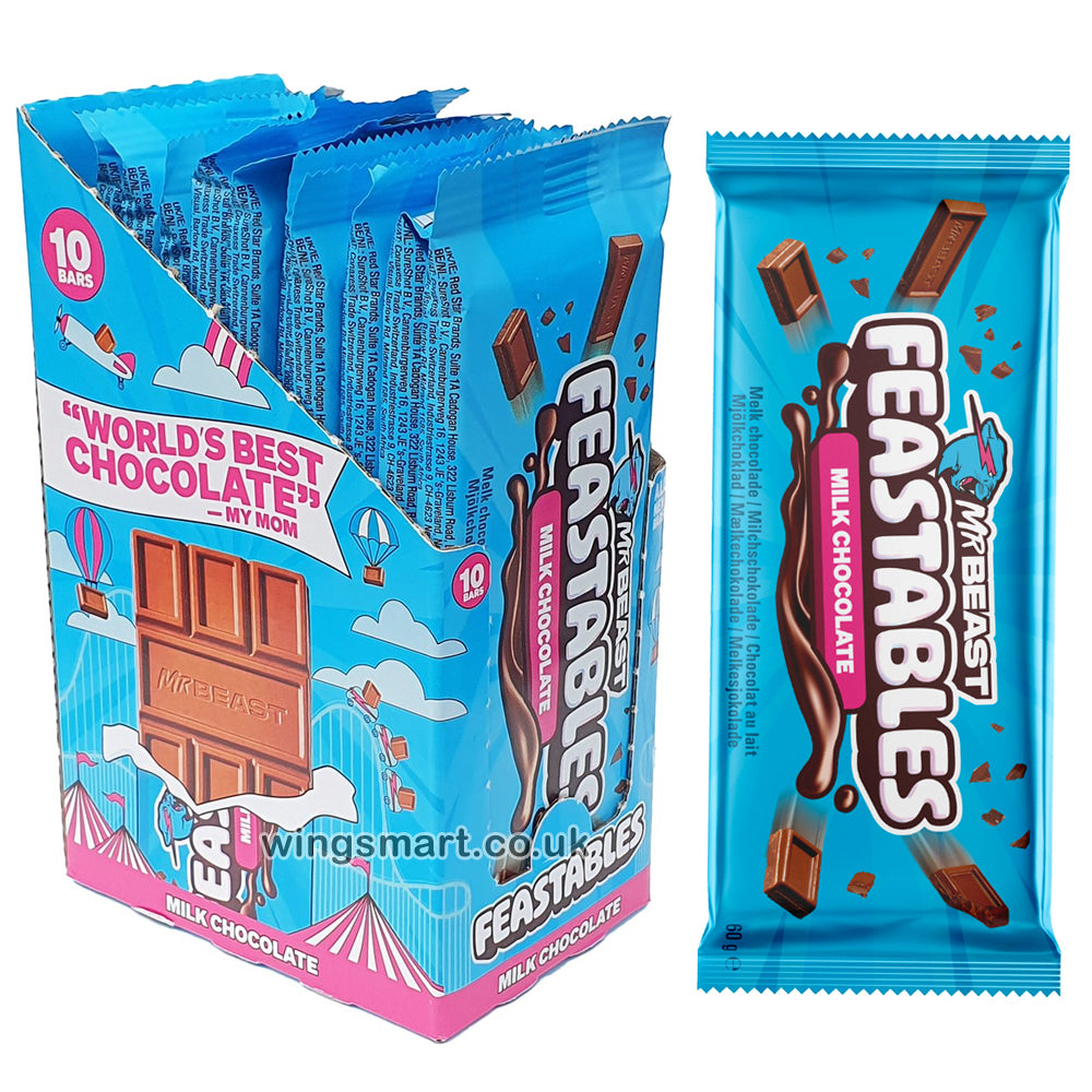 Feastables MrBeast Milk Chocolate Bar 60g (Box of 10)