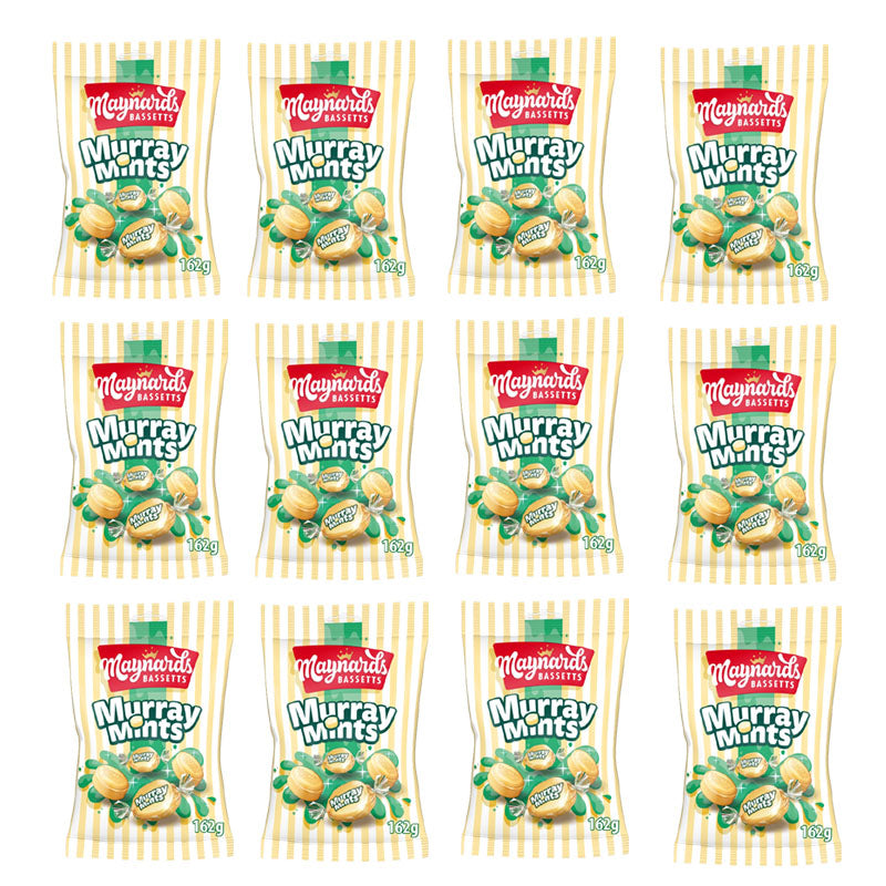 Maynards Bassetts Classics Murray Mints Candy Bag 162g (Box of 12 Packs)