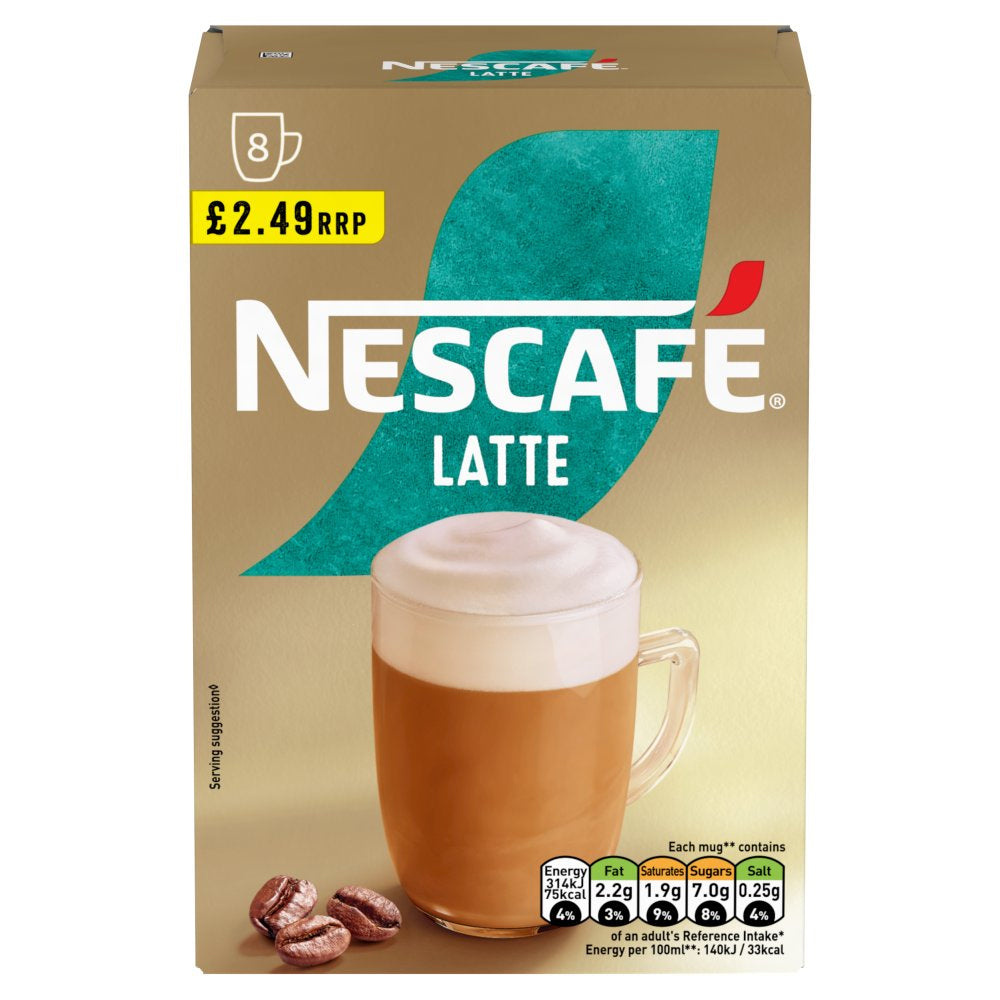 Nescafe Latte Instant Coffee 8 x 18g Sachets PMP