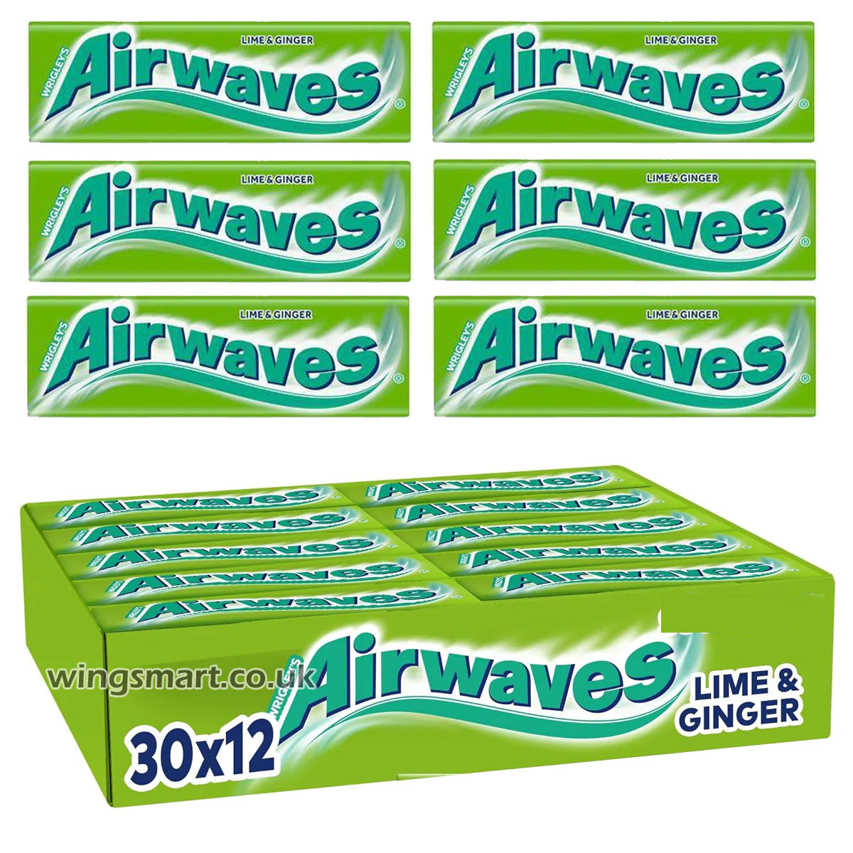 Airwaves Lime & Ginger Chewing Gum 14g (Box Of 30)