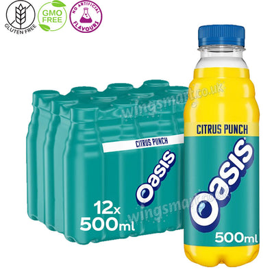 Oasis Citrus Punch Drink 500ml x 12 Bottles Refreshing Fruity Beverage