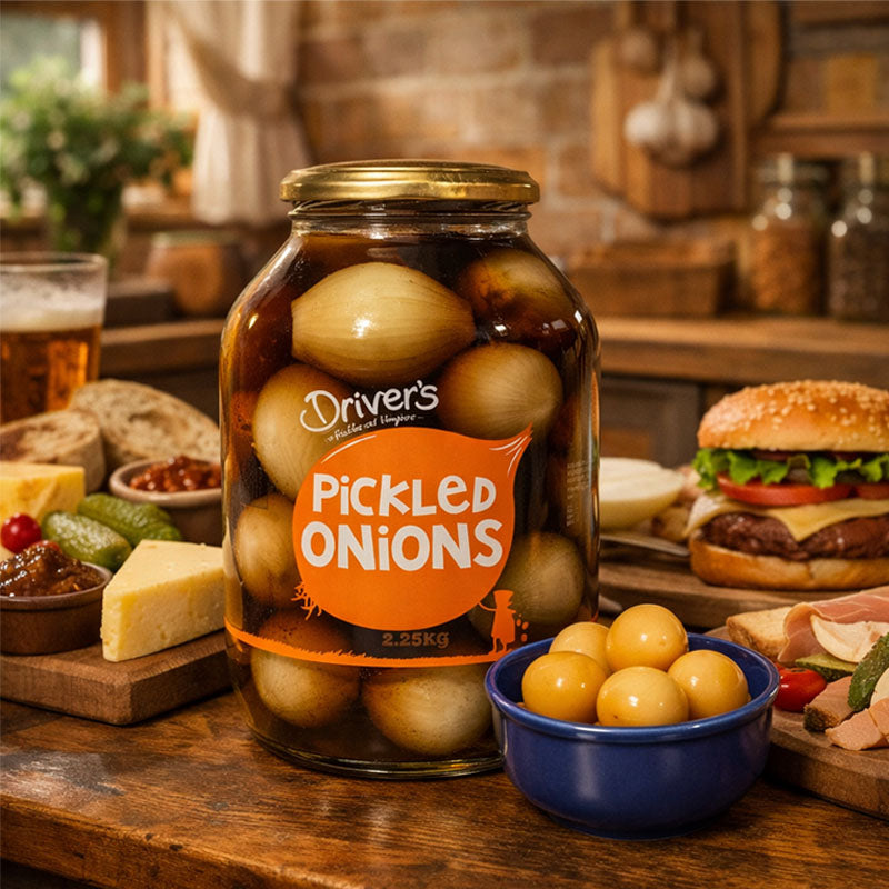 Driver’s Pickled Onions 2.25kg Jar – Whole Peeled Onions in Vinegar