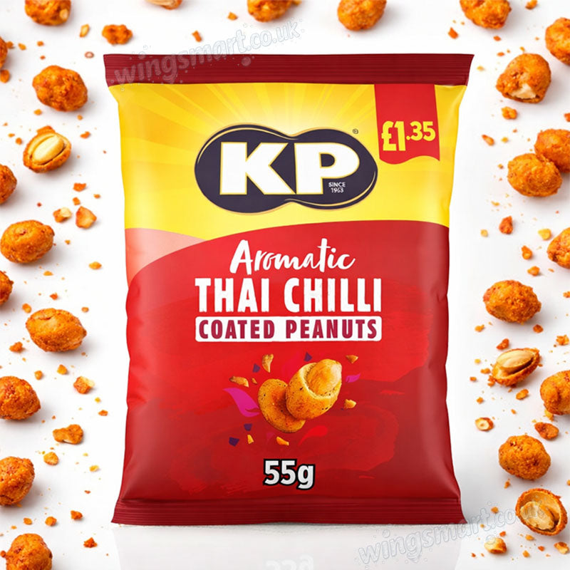 KP Aromatic Thai Chilli Coated Peanuts 55g x 16 Packs PMP Spicy Snack