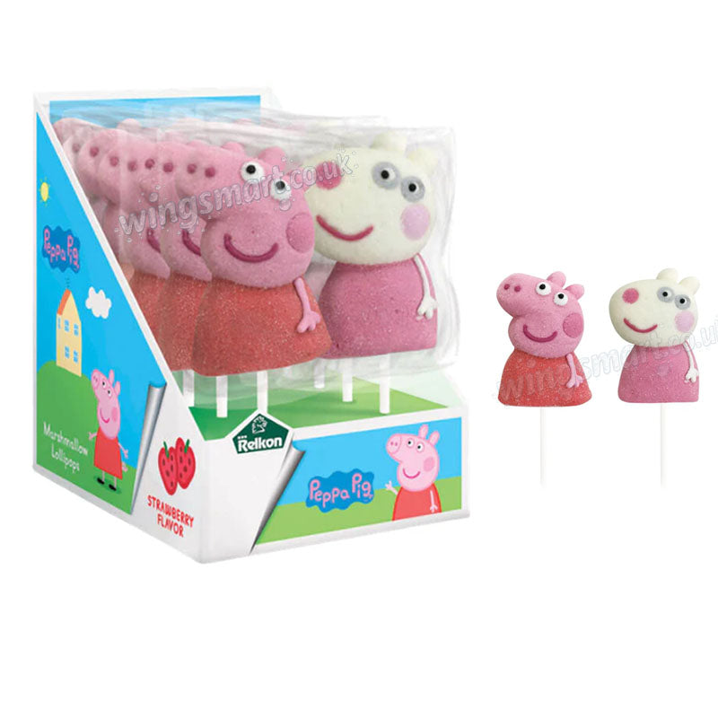 Relkon Peppa Pig Marshmallow Lollipop 12x45g – Kids Sweet Treats