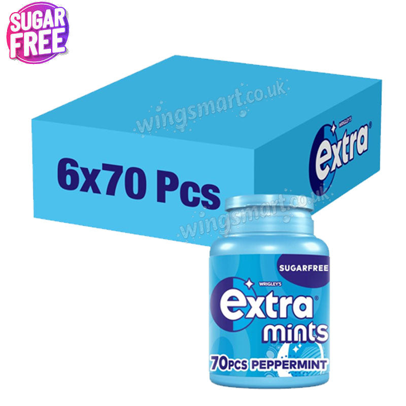 Extra Sugar Free Peppermint Mints 70 Pieces Bottle 77g x6 Pack Fresh Breath
