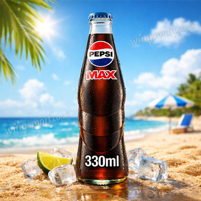 Pepsi Max No Sugar Cola Glass Bottles 330ml x 12 Sparkling Soft Drink