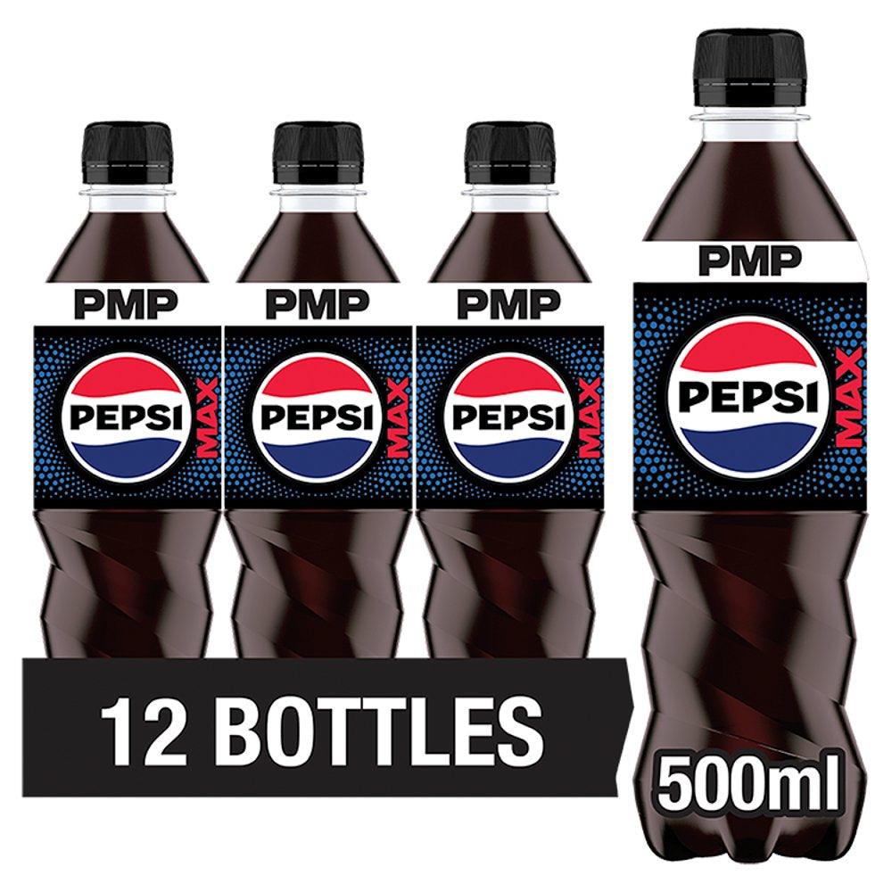 Pepsi Max No Sugar Cola PMP Bottle 500ml (Pack of 12)