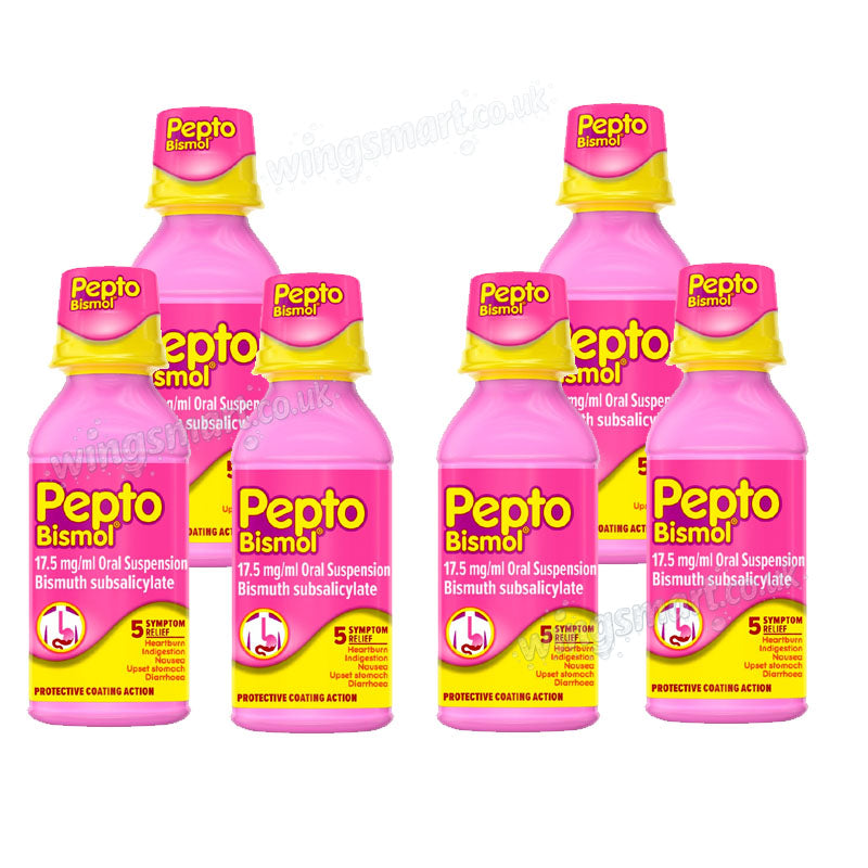 Pepto-Bismol 120ml – Nausea & Upset Stomach Relief (Box of 6 Bottles)