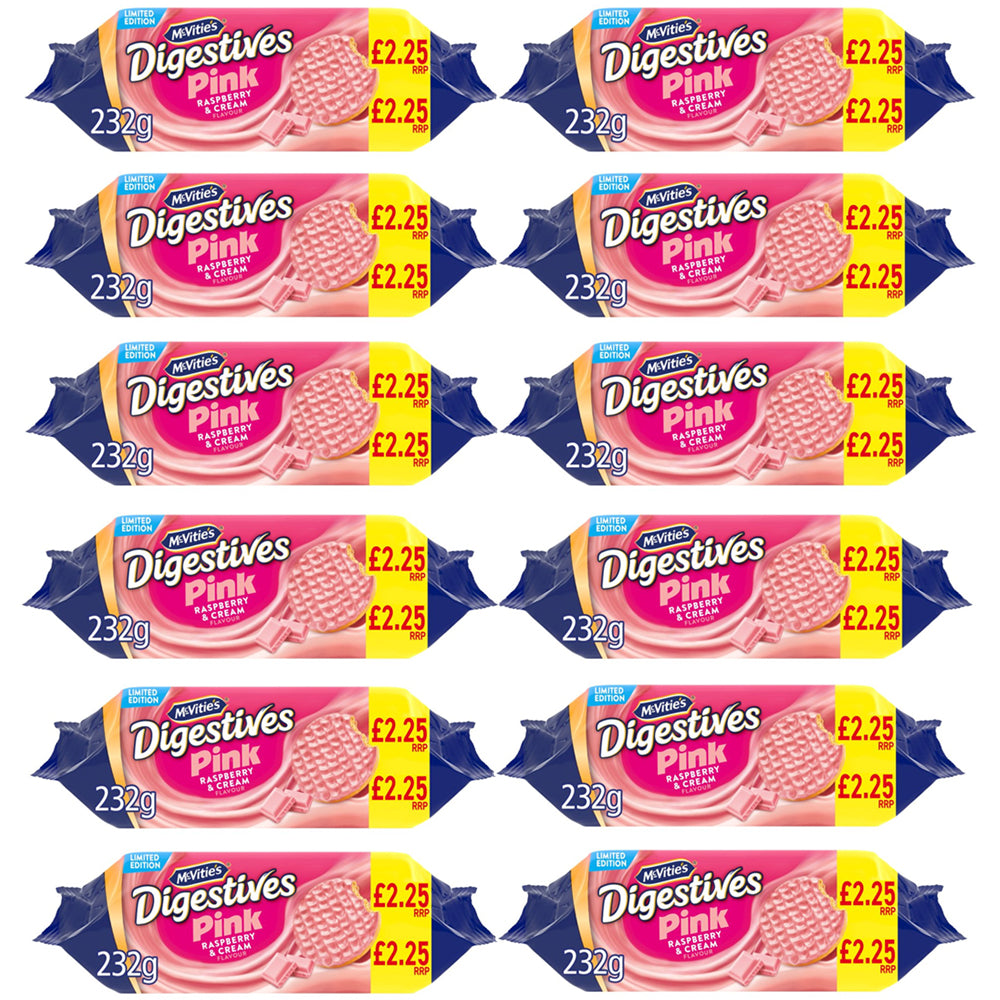 McVitie's Limited Edition Digestives Pink Raspberry & Cream Flavour 232g