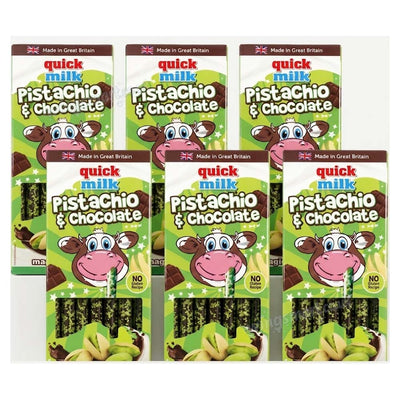 Dr Moo Quick Milk Pistachio Flavour Milk Straws – 13 Sticks (6 / 12 Packs)