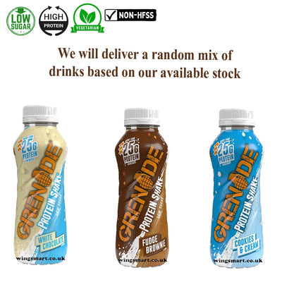 Grenade Protein Shake Selection Cookies & Cream, Fudge Brownie & White Chocolate 330ml
