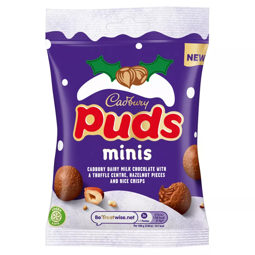 Cadbury Mini Puds Chocolate Bag with Hazelnuts 73g (Pack of 22)
