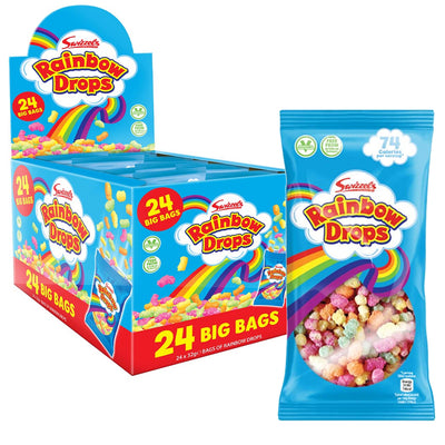 Swizzels Rainbow Drops Mega Bags 32g (Box of 24)