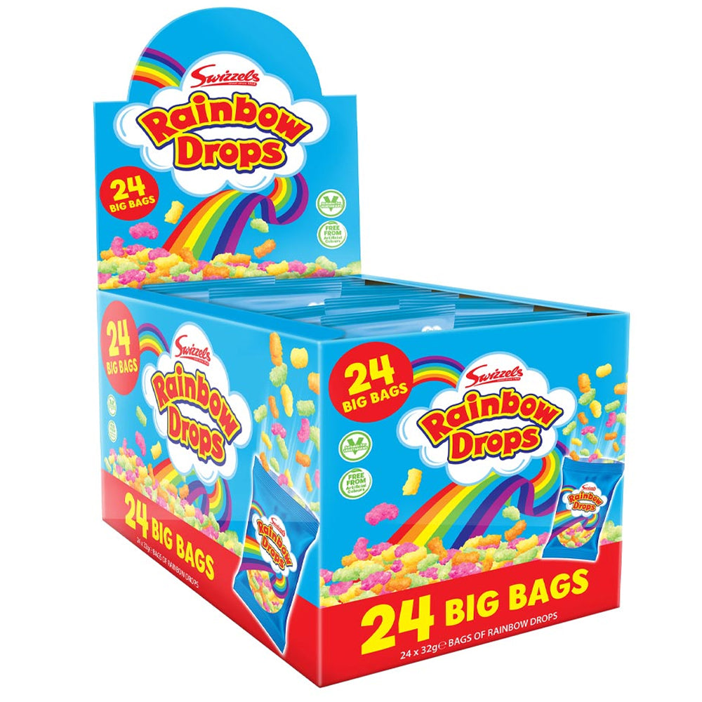 Swizzels Rainbow Drops Mega Bags 32g (Box of 24)