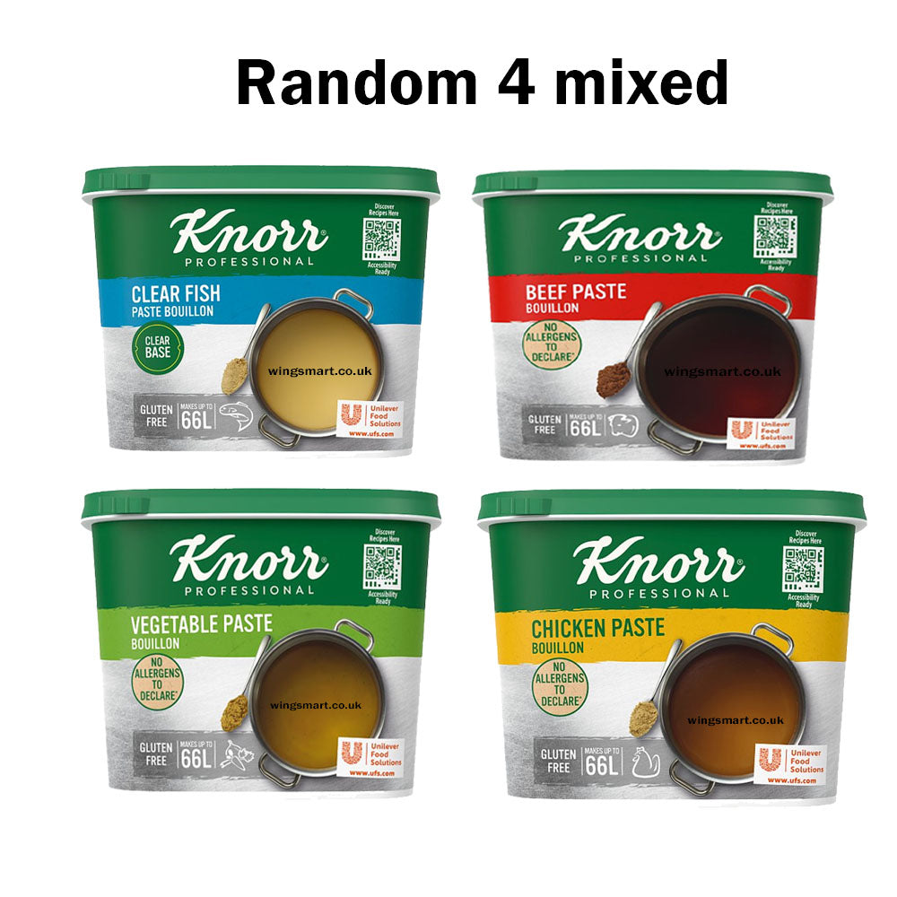 Knorr Professional Paste Bouillons 1kg Chicken, Beef, Vegetable & Clear Fish