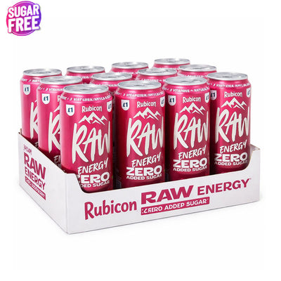 Rubicon Raw Cherry Raspberry Zero Sugar Sparkling Soft Drink PMP 500ml x 12 Bottles