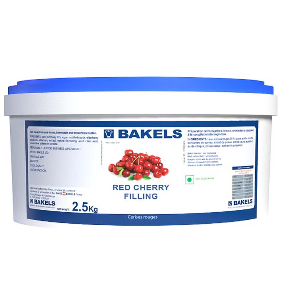 Bakels Fruit Filling 2.5kg – Dark Cherry, Red Cherry & Chunky Apple Baking Fillings