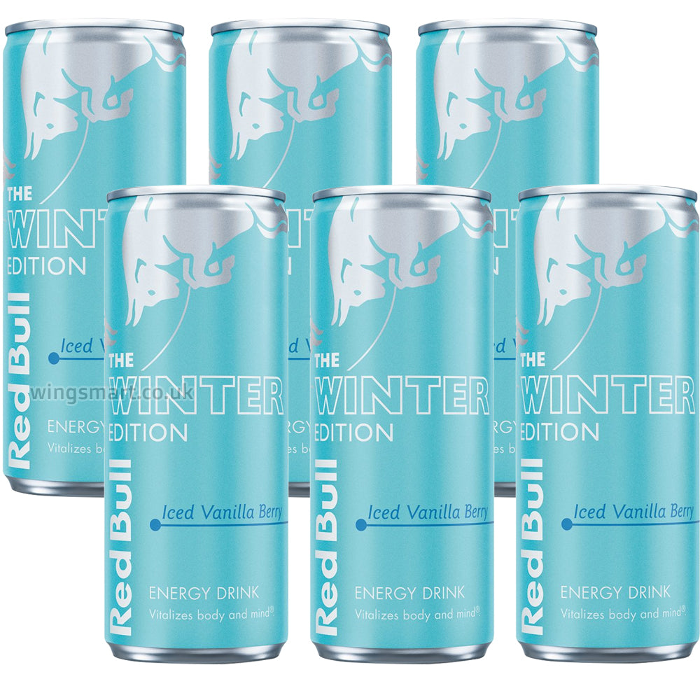 Red Bull Energy Drink Winter Edition Iced Vanilla Berry 250ml (Pack of 6)