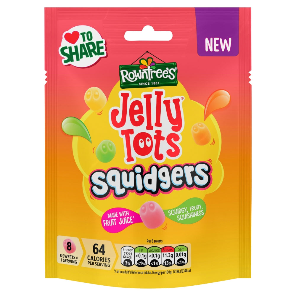 Rowntree's Jelly Tots Squidgers Sweets Sharing Bags (9x120g)