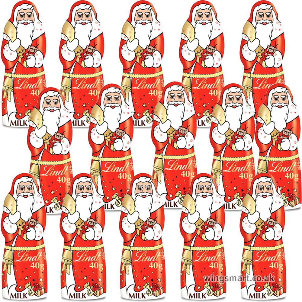 Lindt Santa Christmas Milk Chocolate 15 x 40g Figures