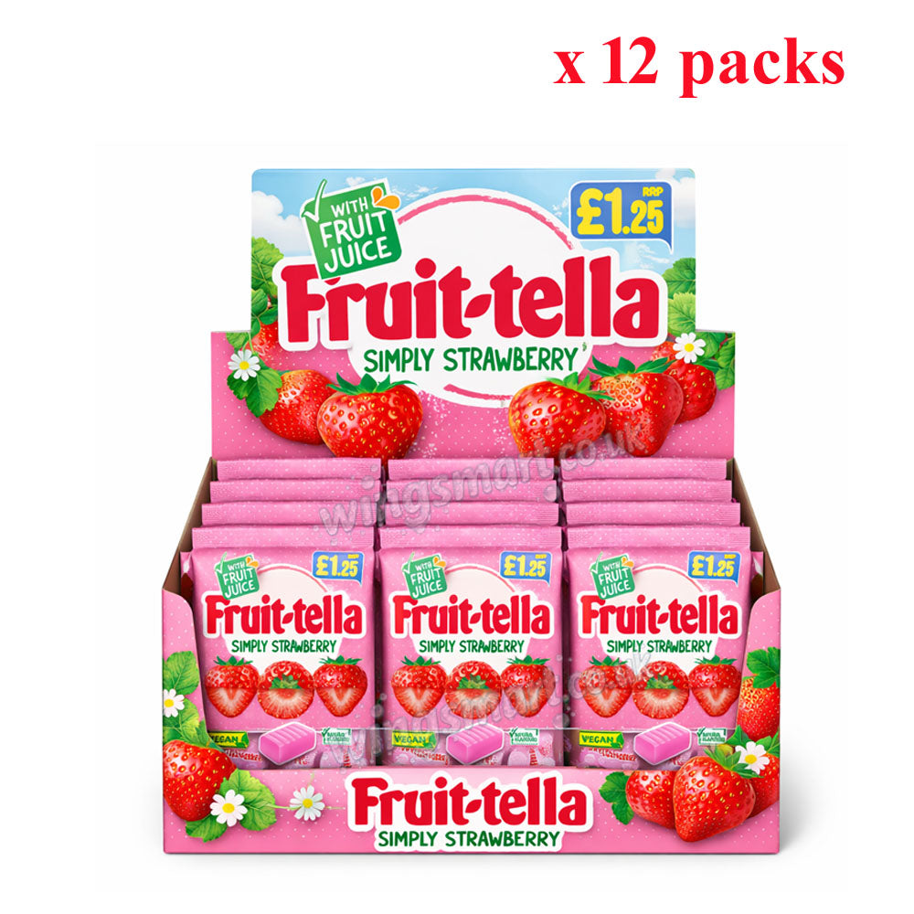 Fruit-tella Assorted Chewy Sweets 135g – Duo Stix, Juicy Chews, Berries & Cherry, Simply Strawberry