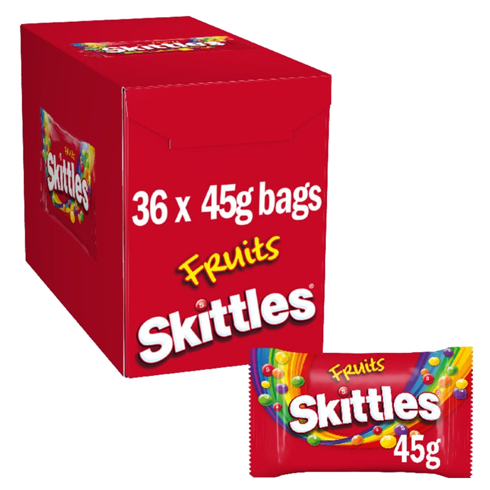 Skittles Vegan Chewy Sweets Fruit Flavoured Bag 45g (Box of 36)