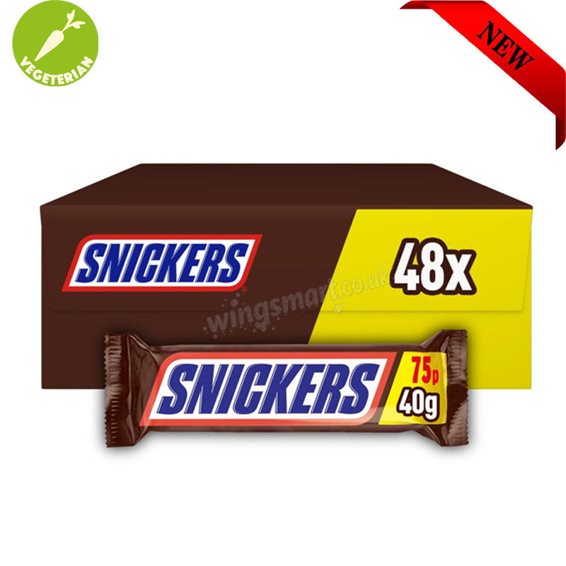 Snickers Peanut & Chocolate Bar 40g PMP (Box of 48 Bars) – WingsMart