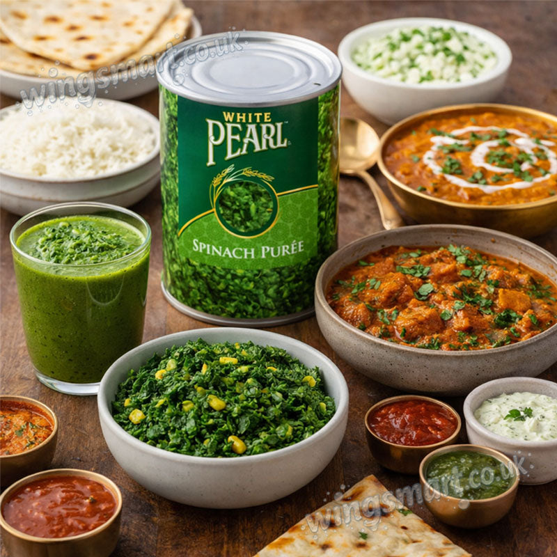 Spinach Puree White Pearl 795g Tins Bulk Ready to Use Pack